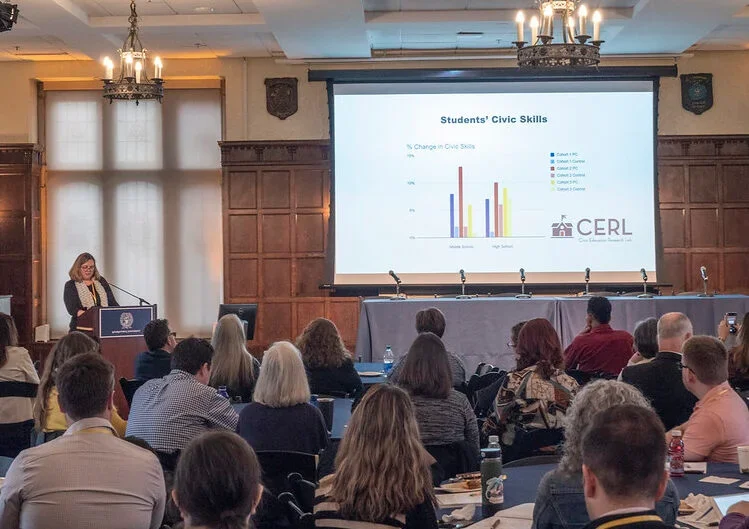 Research Specialist Katie Hartzell shares results of Project Citizen Research Program with educators from across the country at Georgetown University.