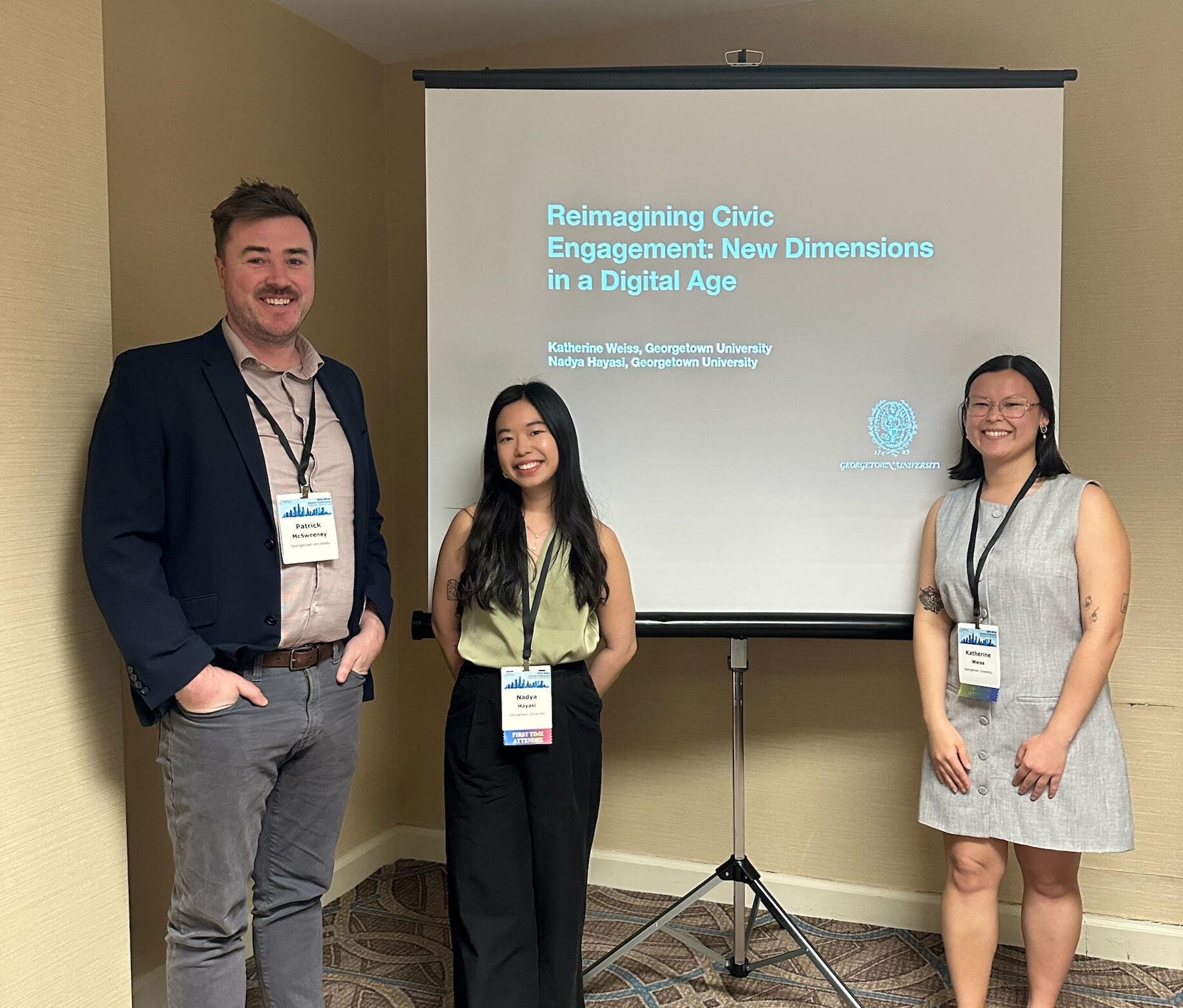 CERL's Patrick McSweeney, Nadya Hayasi and Katherine Weiss present paper on civic engagement at Midwest PSA meeting in Chicago.