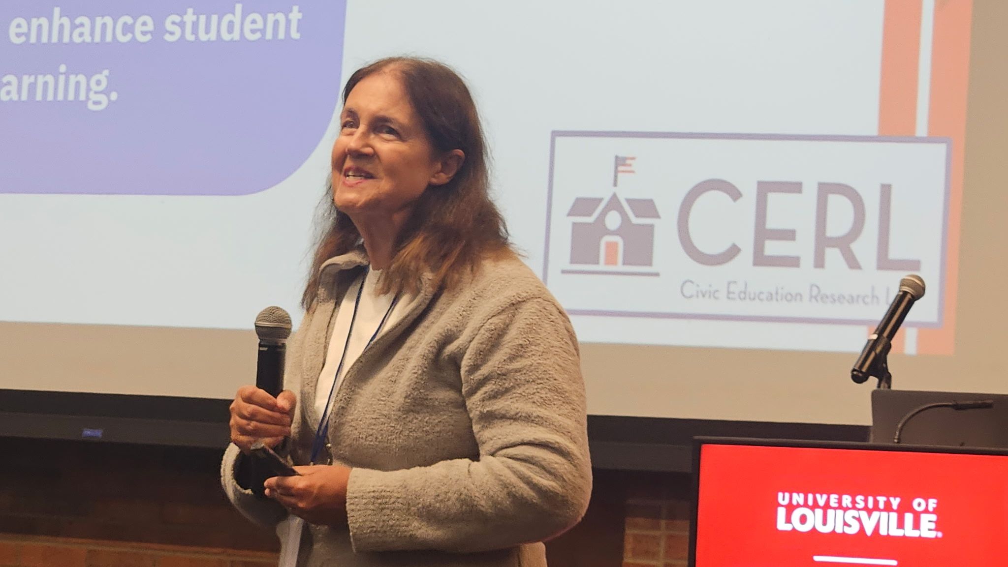 CERL's Dr. Diana Owen addresses the educator at ICC Louisville Workshop.